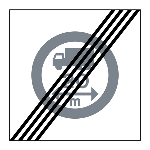 E21-9 Slut på område Begränsad fordonslängd & Slut på område Begränsad fordonslängd