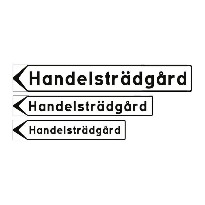 F5-4 Vägvisare inrättning: Handelsträdgård & Handelsträdgård & Handelsträdgård