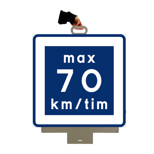 70km Rekommenderad lägre hastighet - För gummifot & 
