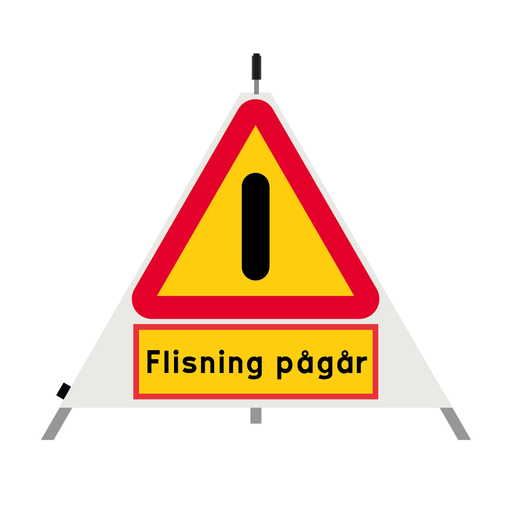 Varningstält - Flisning pågår - A40 Annan fara