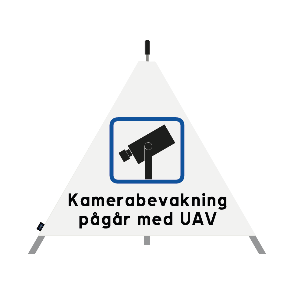 Tält Kamerasymbol - Kamerabevakning pågår med UAV